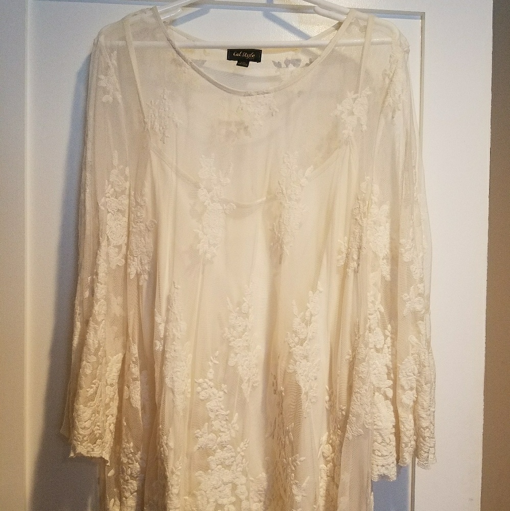 Cream lace tunic